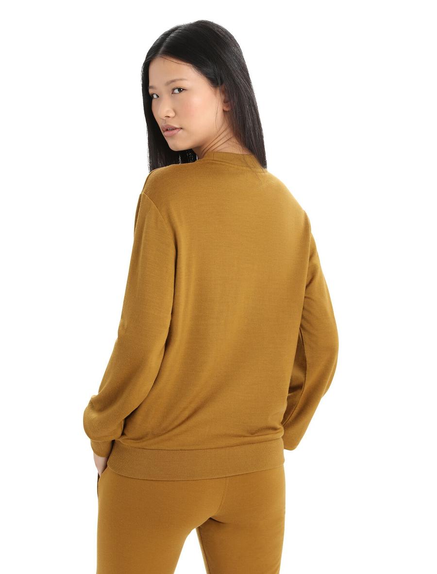 Women's Icebreaker Merino Crush Long Sleeve Sweatshirts Clove | CA 1328FDNM